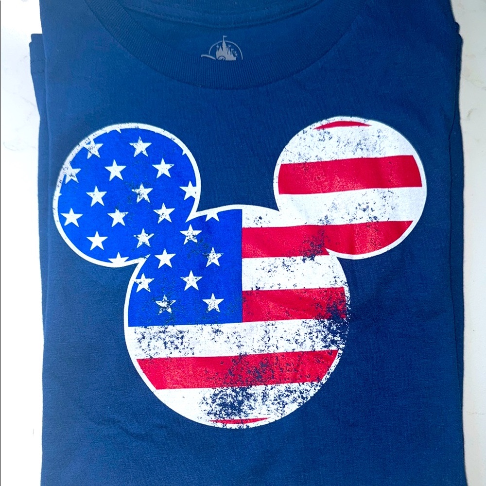 Disney Kids Mickey American Flag Tee